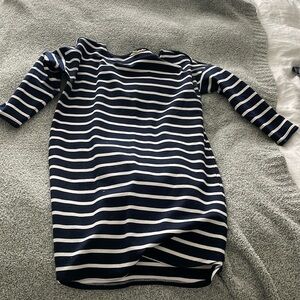 Large navy striped dress
